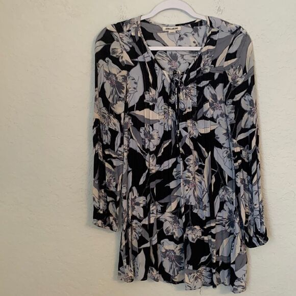 Billabong Floral Flowy Rayon Long Sleeve Tunic Mini Dress Size XS - Picture 1 of 10